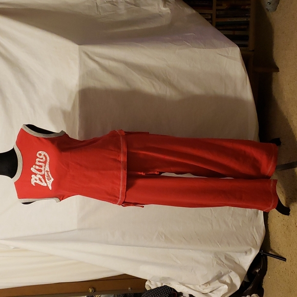 2 piece liezure oufit with bling bling on it barely worn - Picture 2 of 16